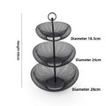 Nordic 3-Tier Iron Fruit Basket | Modern Home Storage Plate Tiered Fruit Basket Babs Black-3 Floor