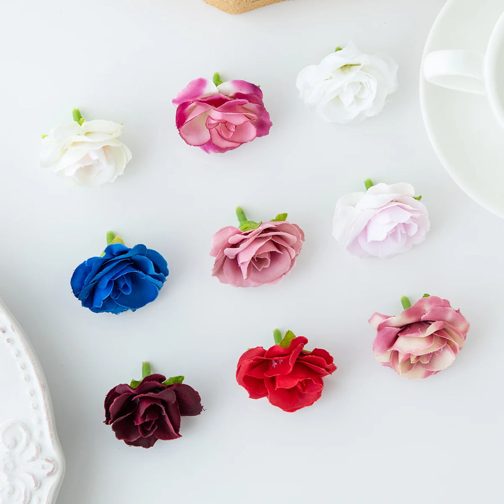 Artificial Silk Rose Tea Buds 10/20pcs – Wedding & Home Décor Artificial Silk Flowers Babs