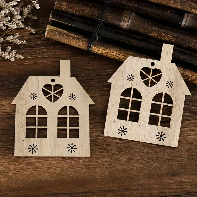 Wooden Cutout Heart & House Shapes – DIY Craft Painting Set Wood Craft Blanks Babs