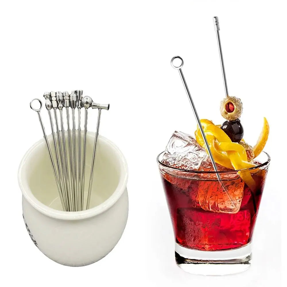 20Pcs Stainless Steel Cocktail Picks – Reusable Martini Skewers Cocktail Pick Set Babs