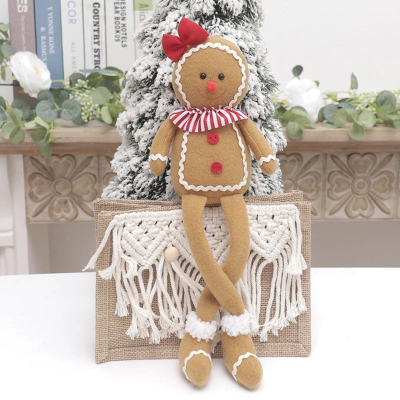 Gingerbread Man Plush Doll – Christmas Tree Hanging Ornament Christmas Plush Ornament Babs Long Legged Gril