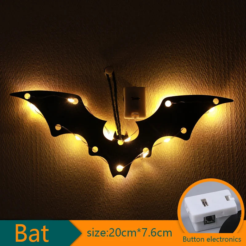 10 LED Halloween Hanging Decoration – Castle, Witch & Ghost Halloween Hanging Decor Babs A
