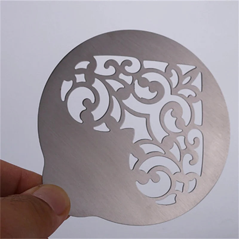 5-Piece Stainless Steel Coffee Latte Art Stencils & Needles Coffee Art Stencil Set Babs