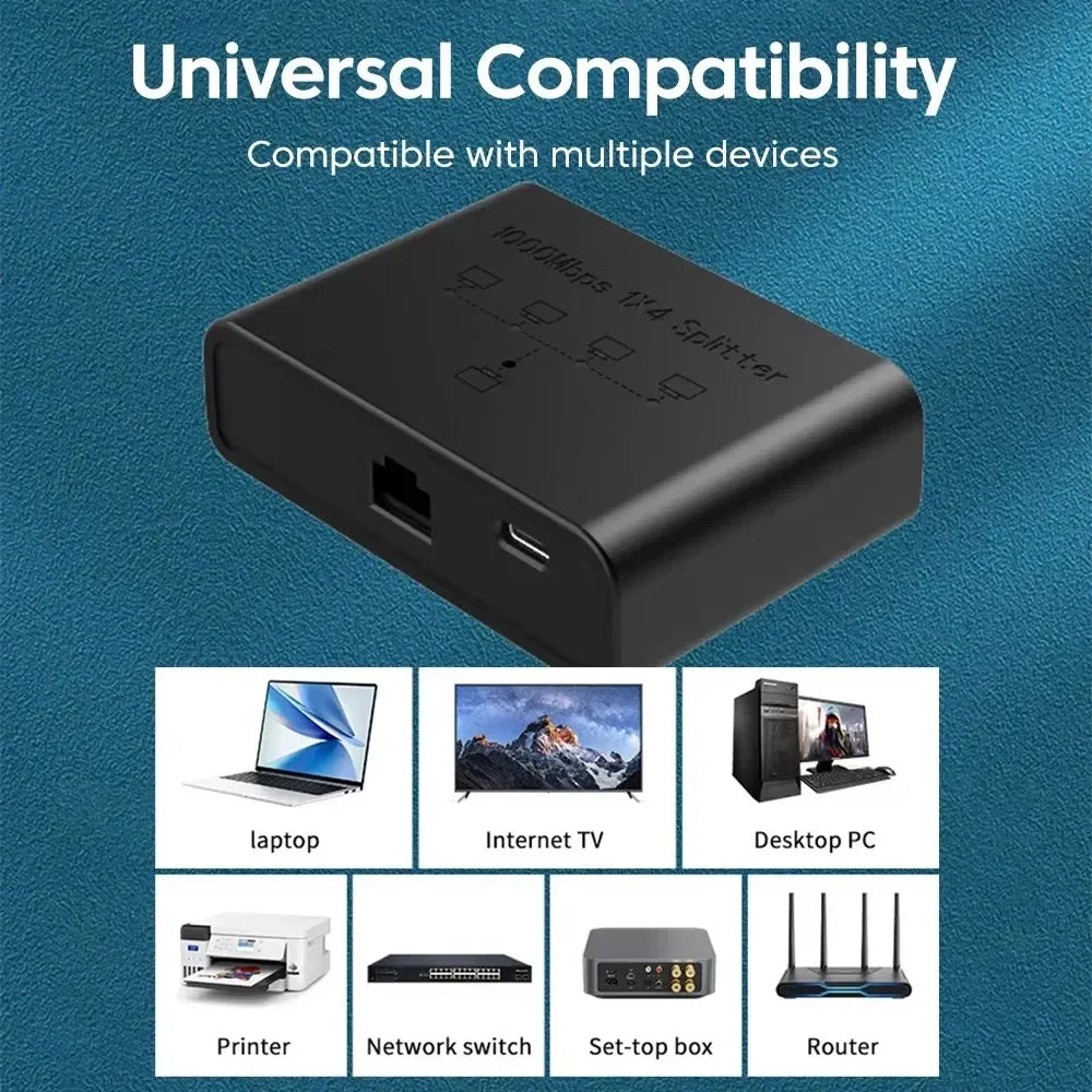 KEBIDUMEI 5-Port 1000Mbps Gigabit Network Switch RJ45 Splitter Gigabit Network Switch Babs