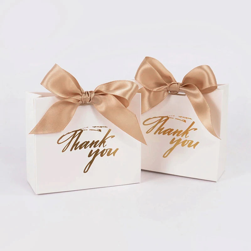 Thank You Candy Gift Boxes with Ribbon – 5 or 10 Pack Party Favor Gift Box Babs