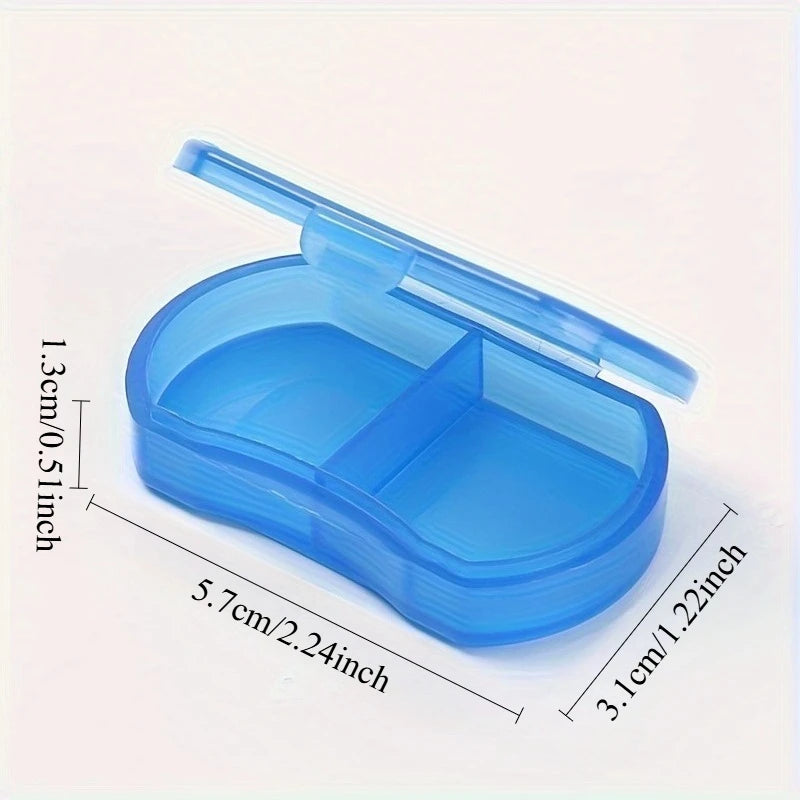2-Grid Mini Portable Pill Box – Transparent, Waterproof Sealed Pill Organizer Box Babs