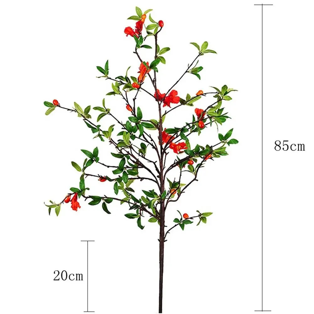 85cm Artificial Pomegranate Flower Branch – Realistic Faux Decor Artificial Flower Branch Babs