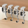 4-Piece Heavy-Duty Metal Desktop Storage Rack with Double Hooks Desktop Storage Rack Babs Silver
