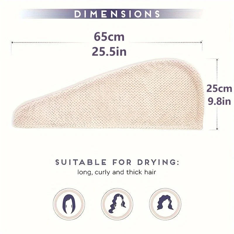 Microfiber Hair Towel Turban – Quick-Dry Super Absorbent Cap Microfiber Hair Turban Babs