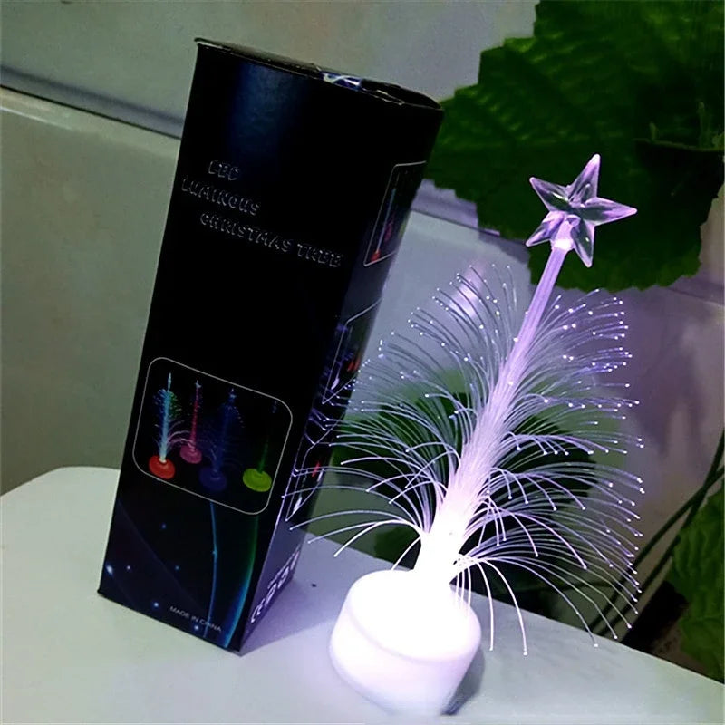 12Pcs Fiber Optic Christmas Trees Color-Changing Star Ornaments Christmas Tree Ornaments Babs