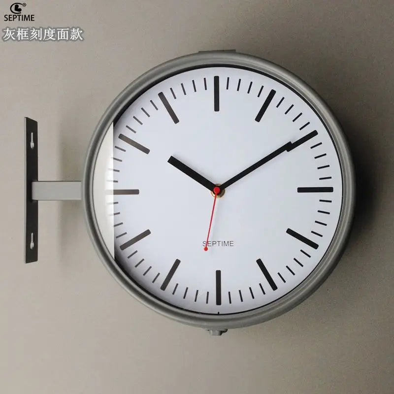Nordic Double-Faced Silent Metal Wall Clock | Home Décor Wall Clock Babs
