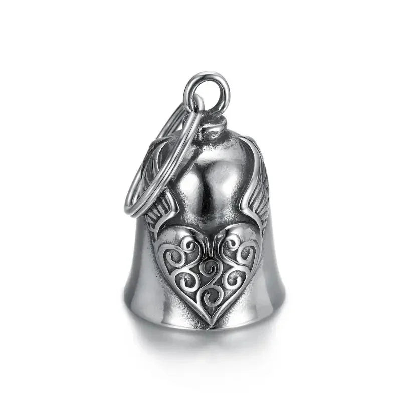 Angel Wings Motorcycle Bell Keychain – Punk Rock Biker Pendant Keychain Pendant Babs