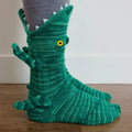 Crocodile Christmas Socks – Funny Knitted Animal Holiday Socks Novelty Holiday Socks Babs Crocodile-Green one size fits all