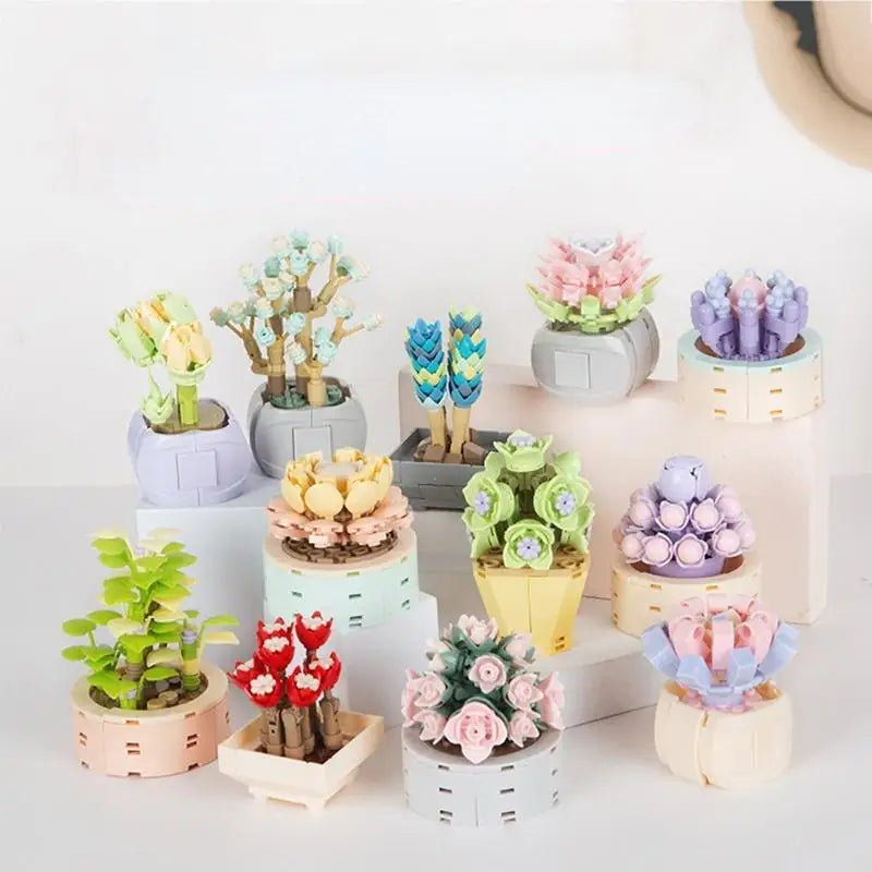 Bonsai Flower Building Blocks Set – DIY Potted Plant Model Kit Building Block Set Babs