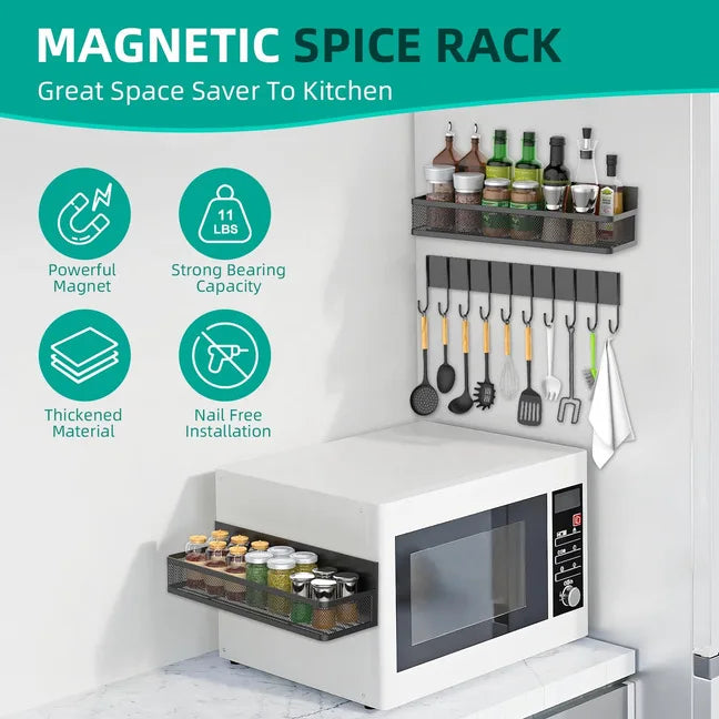 Magnetic Spice Rack for Refrigerator – Stainless Steel Magnetic Spice Rack Babs