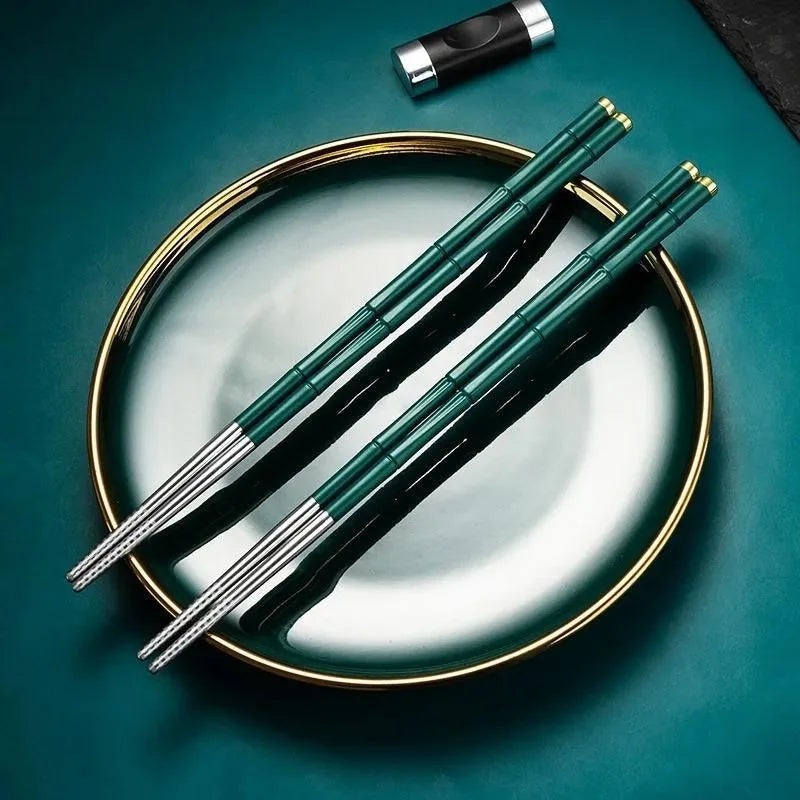 Reusable Non-Slip Stainless Steel Chopsticks for Sushi & Asian Food Reusable Chopsticks Babs