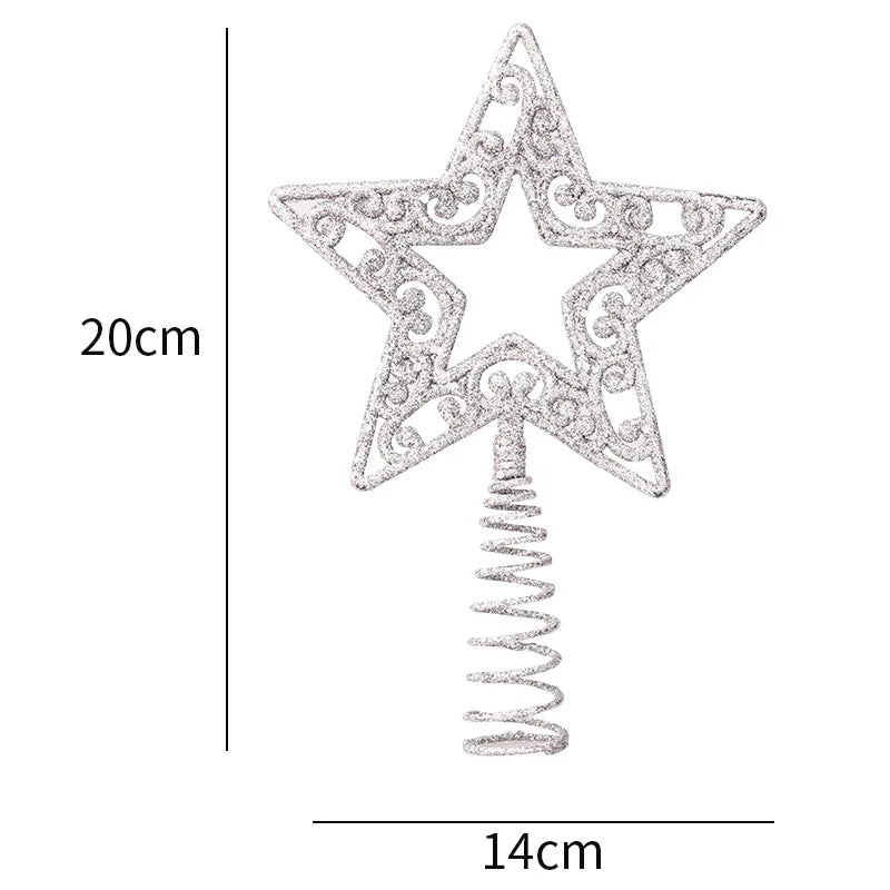 Christmas Tree Star Topper – Glitter Gold & Silver Snowflake Christmas Tree Topper Babs 4