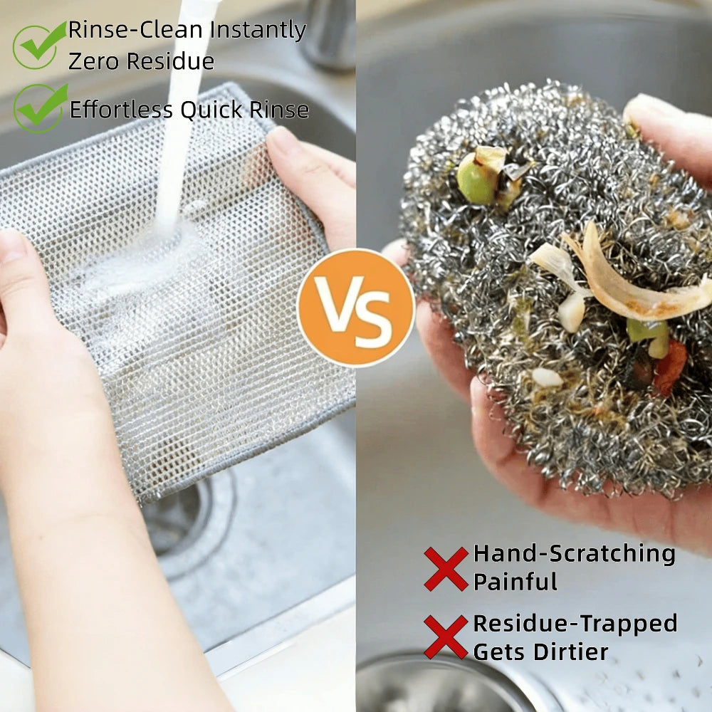 Double-Sided Metal Wire Scrubber Cloth – Kitchen Scouring Pad Kitchen Scouring Pad Babs