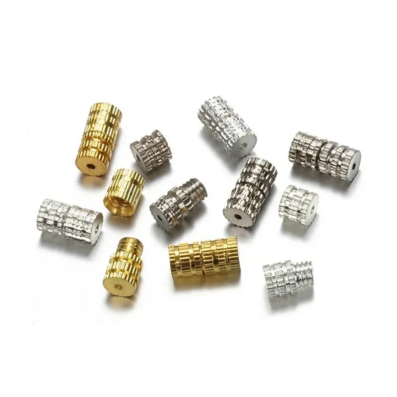 100pcs Cylinder Screw Clasps Buckles for DIY Jewelry Making Jewelry Clasps Babs