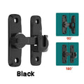 Aluminum Alloy Door Latch – 90°/180° Sliding Bolt Lock Door Latch Bolt Babs black