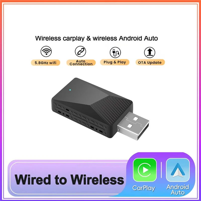 Wireless CarPlay Android Auto 2-in-1 AI Box Adapter Wireless CarPlay Adapter Babs