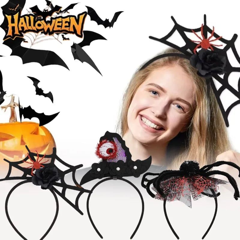 Halloween Witch Hat Headband with 3D Spider | Party Costume Hoop Halloween Costume Headband Babs