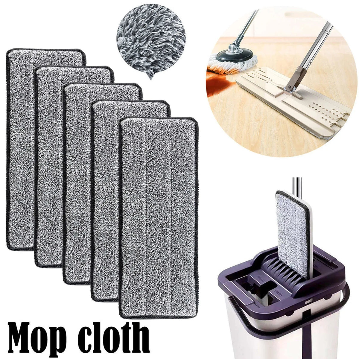 Microfiber Mop Pad Replacements – Washable, 3–20 Pack Mop Pad Replacement Babs