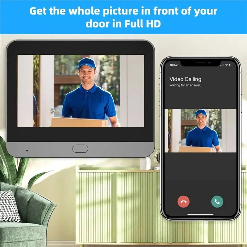 WiFi Smart Peephole Door Camera 4.3" LCD 1080P Night Vision Smart Door Camera Babs