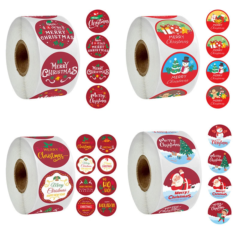 500 Pcs Christmas Stickers – Xmas Tree, Snowman Holiday Labels Holiday Craft Stickers Babs