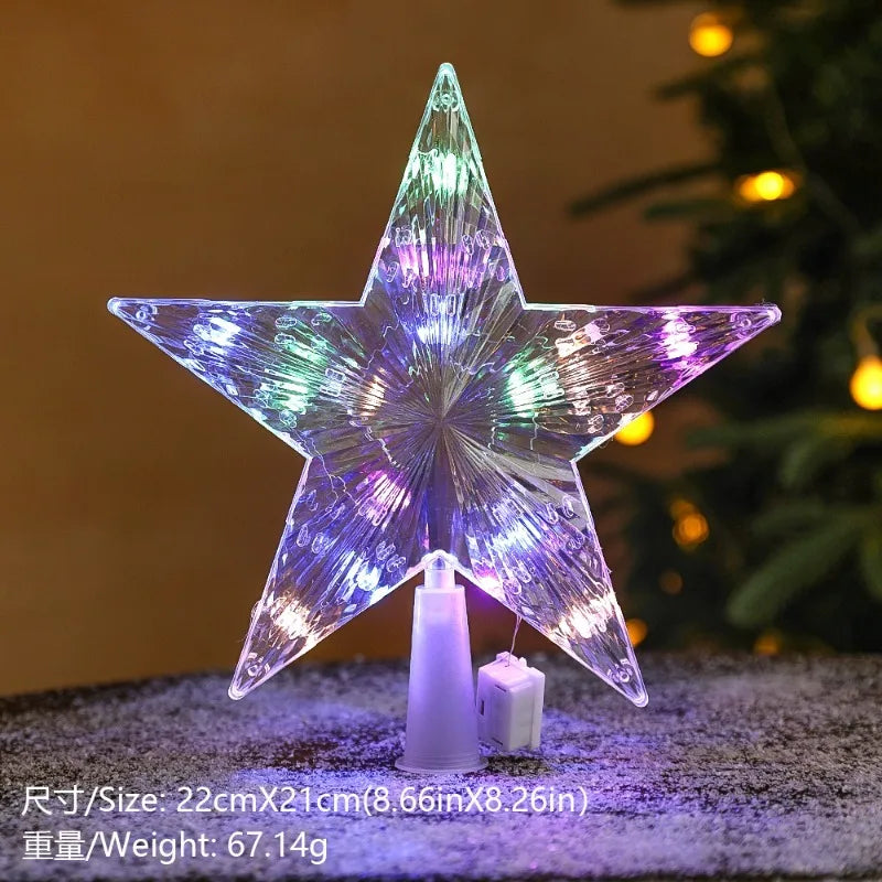 LED Star Christmas Tree Topper – Colorful Xmas Light Decoration Christmas Tree Topper Babs 01 1Pcs
