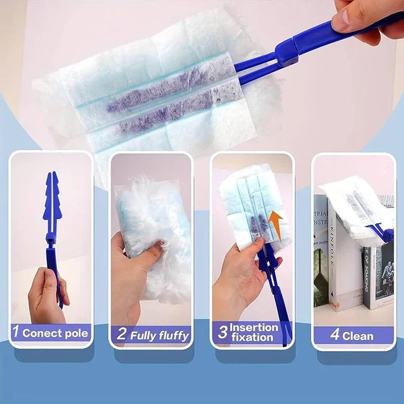 Extended Pole Microfiber Duster – Electrostatic Dust Collector Microfiber Duster Babs