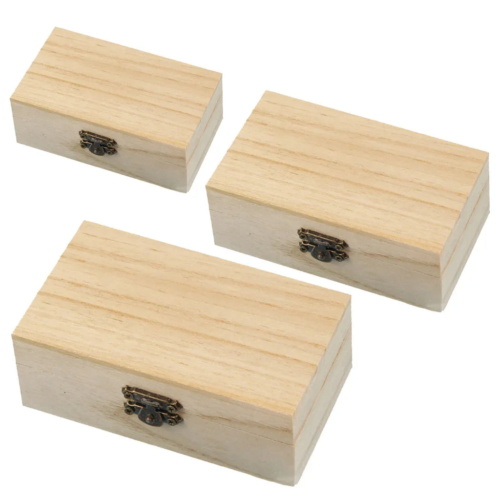 Wooden Hinged Storage Box – Jewelry, Craft & Keepsake Organizer Wooden Storage Box Babs