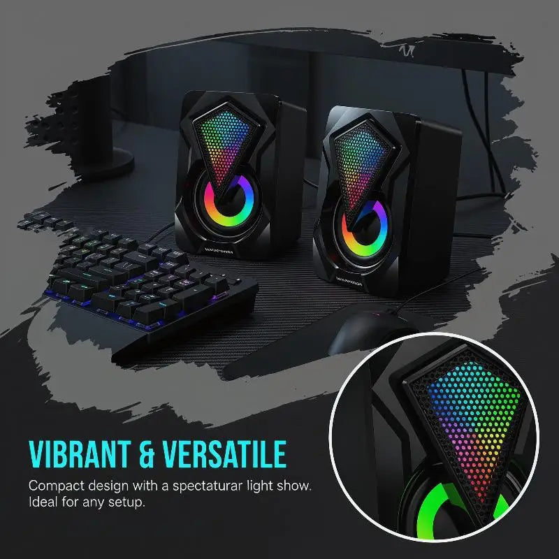 Mini RGB Desktop Speaker USB 3.5mm for PC Laptop Monitor Desktop RGB Speaker Babs