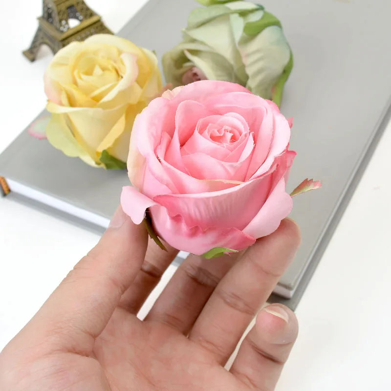 Silk Rose Heads 3/5Pcs – Artificial Flowers for Wedding Decor Artificial Silk Flowers Babs