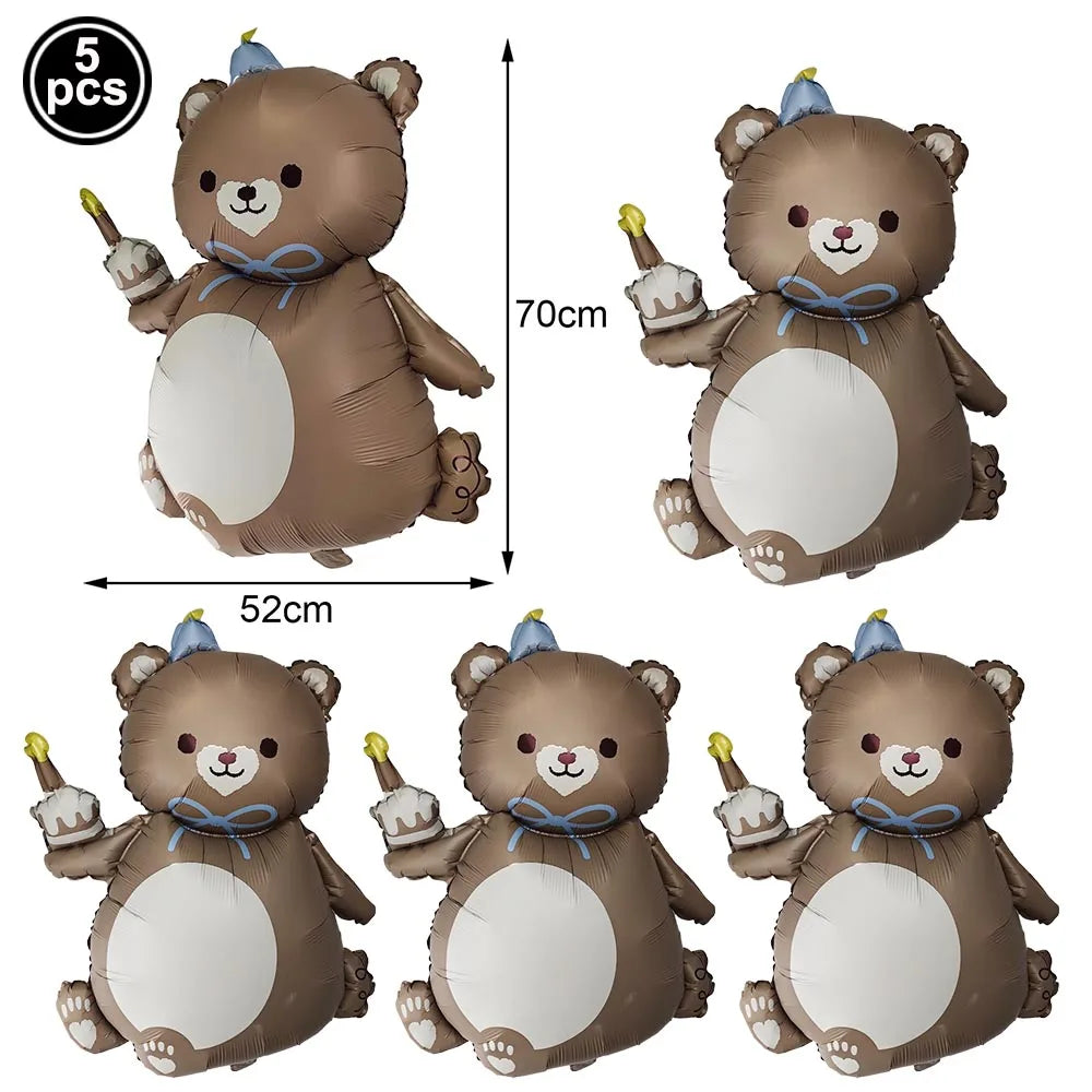 35-Inch Little Bear Foil Balloon – Baby Shower & Party Decor Foil Party Balloon Babs Dark Khaki As picture show