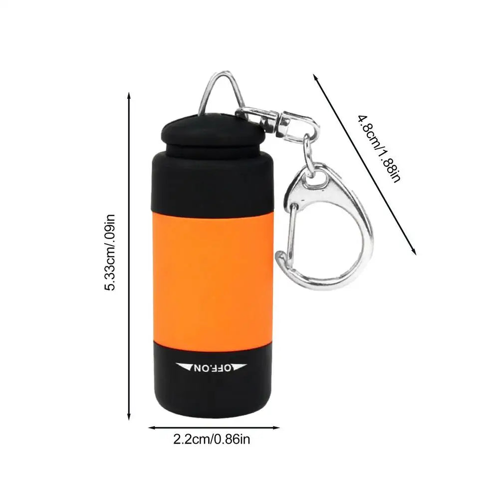 LED Mini USB Rechargeable Keychain Flashlight – Waterproof Keychain Flashlight Babs Orange
