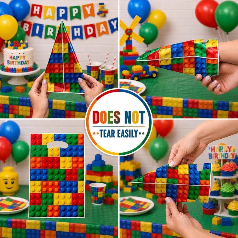 Building Block Birthday Party Favor Bags – Complete Party Set Party Favor Bags Babs