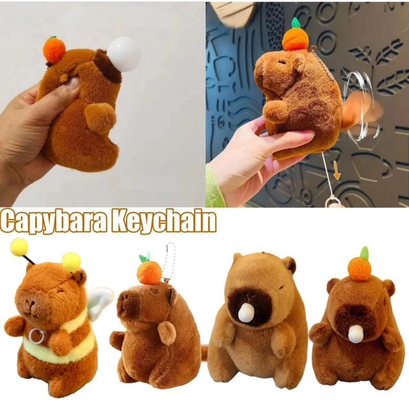 Cute Capybara Plush Keychain – Bubble Pop & Tail Wag Plush Keychain Toy Babs