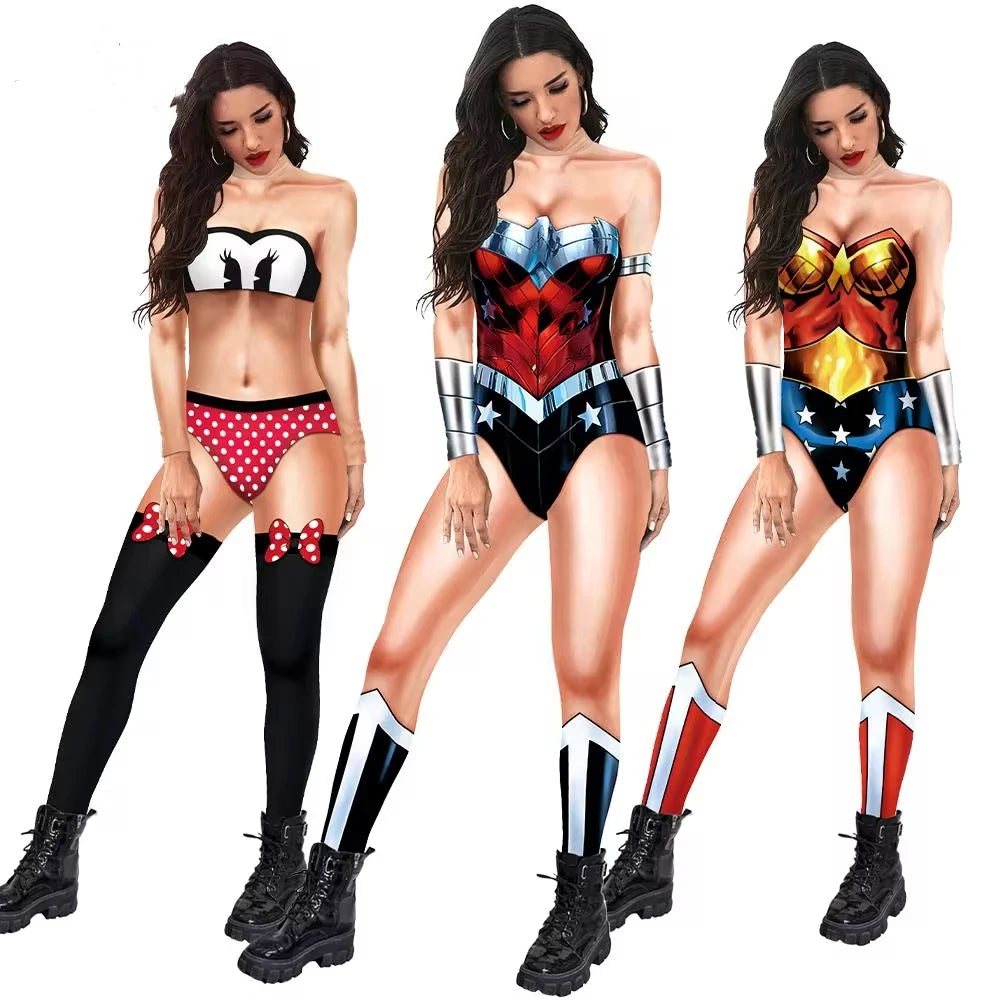 Halloween Goddess Costume Bodysuit – Digital Print Jumpsuit Costume Jumpsuit Babs