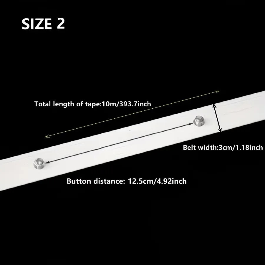 10M Water Ripple Curtain Headband & Stainless Steel Nails Curtain Heading Tape Babs Distance 125mm