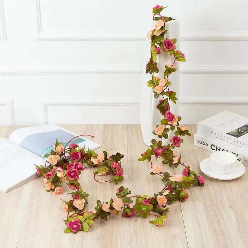 Silk Rose Artificial Flower Garland 2.2M – Wedding Home Decor Artificial Flower Garland Babs color 6