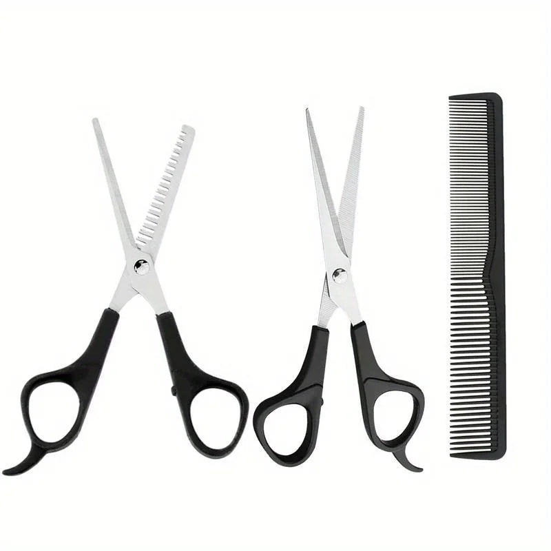 3-Piece Hairdressing Scissors Set – Bang, Thinning & Comb Hair Scissors Set Babs