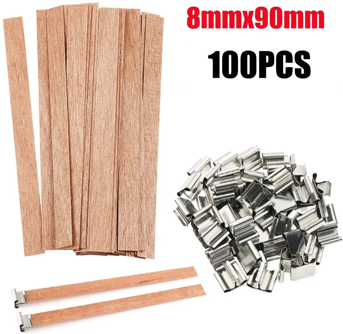 Wooden Candle Wicks for DIY Soy & Paraffin Candle Making Candle Making Wicks Babs S-100PCS