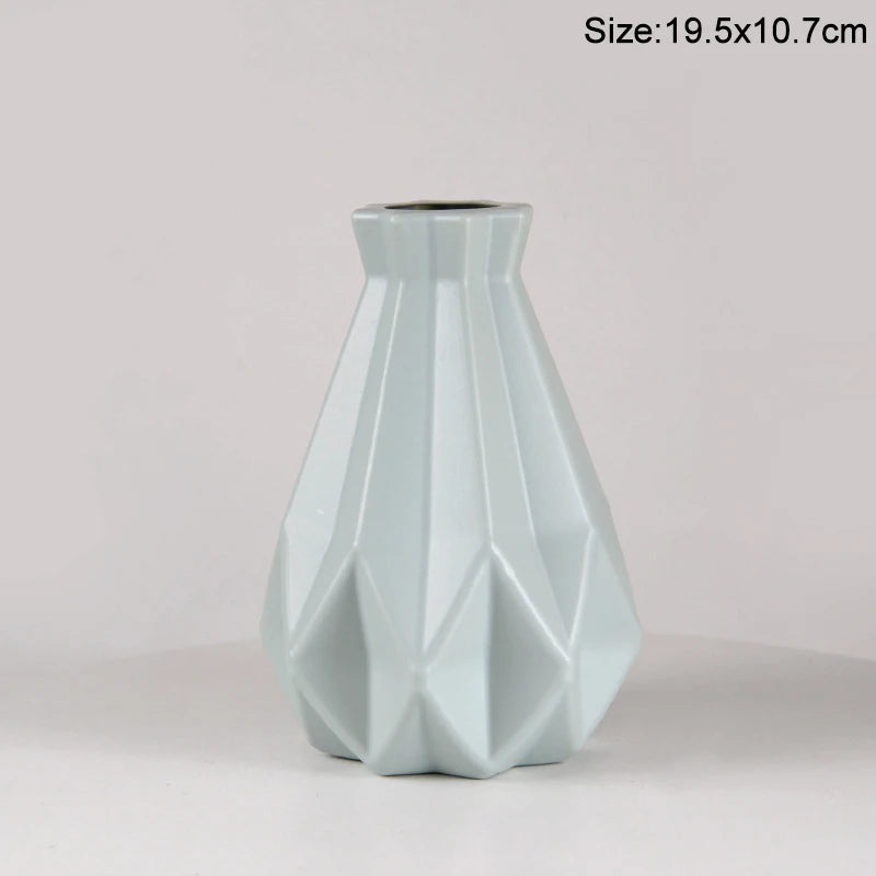 Modern Nordic Plastic Flower Vase – Tabletop Bouquet Pot Decorative Flower Vase Babs Style9