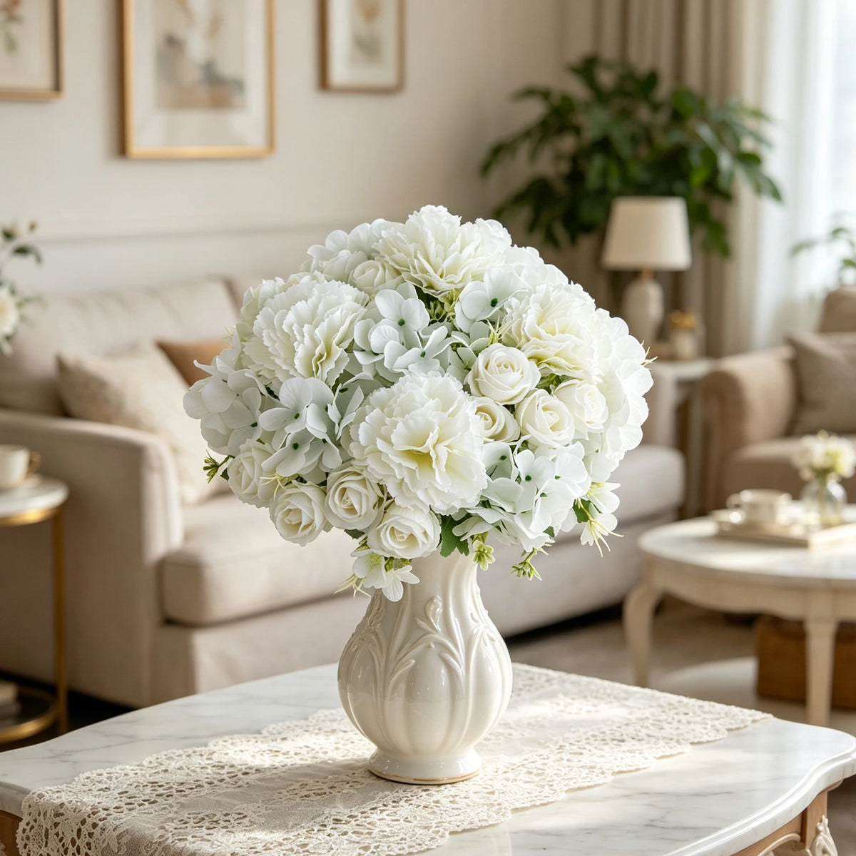 Artificial Silk Carnation Rose Bouquet – Wedding & Home Decor Artificial Silk Bouquet Babs