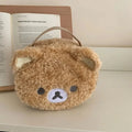 Anime Bear Plush Cosmetic Bag – Makeup & Jewelry Organizer Cosmetic Organizer Bag Babs Bear head bag