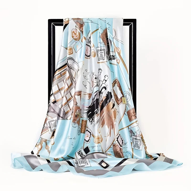 Luxury Satin Square Head Scarf – Hair Wrap & Beach Cover-Up Satin Head Scarf Babs