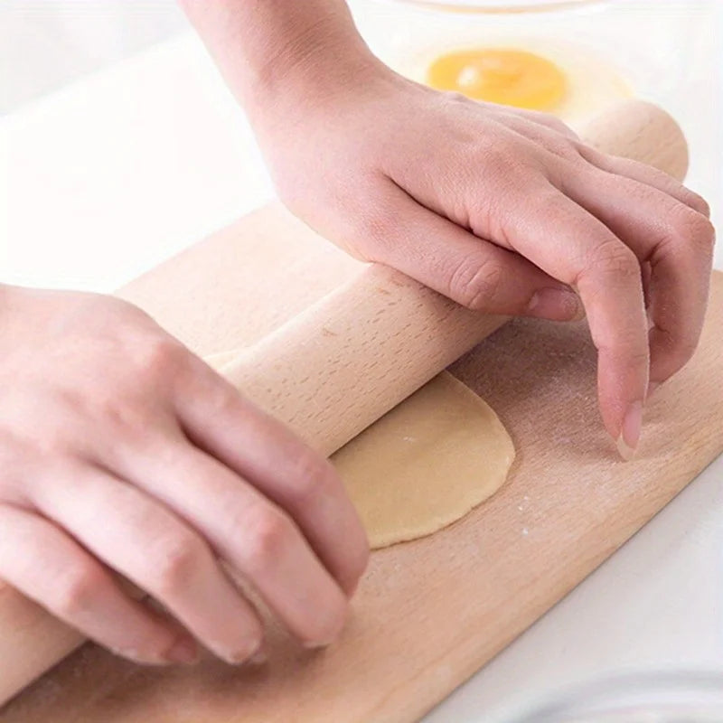 2pcs Unpainted Wooden Rolling Pins – Natural Wood Baking Tools Wooden Rolling Pin Babs