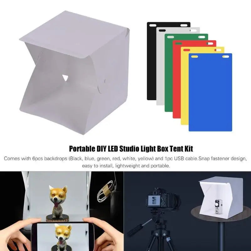 Portable LED Photo Studio Light Box – Foldable Mini Tent Photography Light Box Babs
