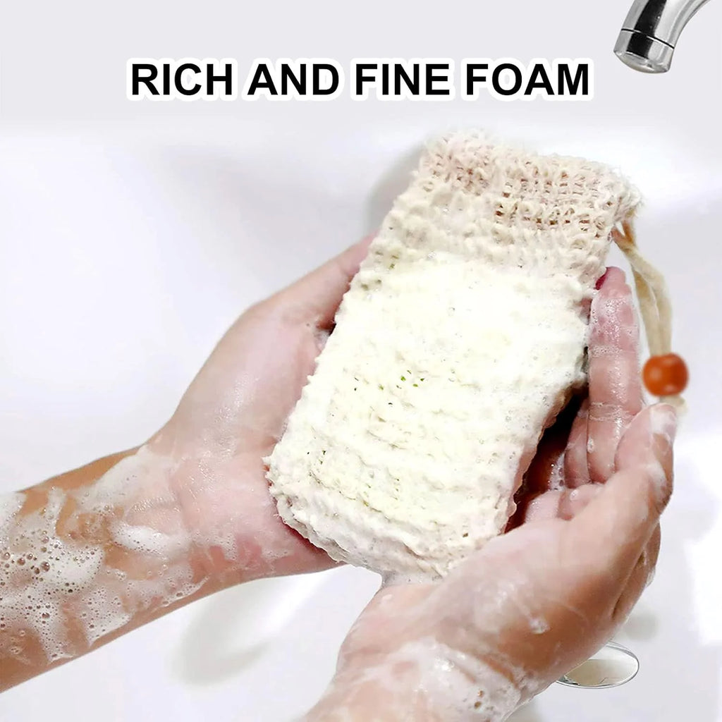 10-Pack Sisal Soap Saver Bags – Exfoliating Shower Scrubber Soap Saver Bag Babs